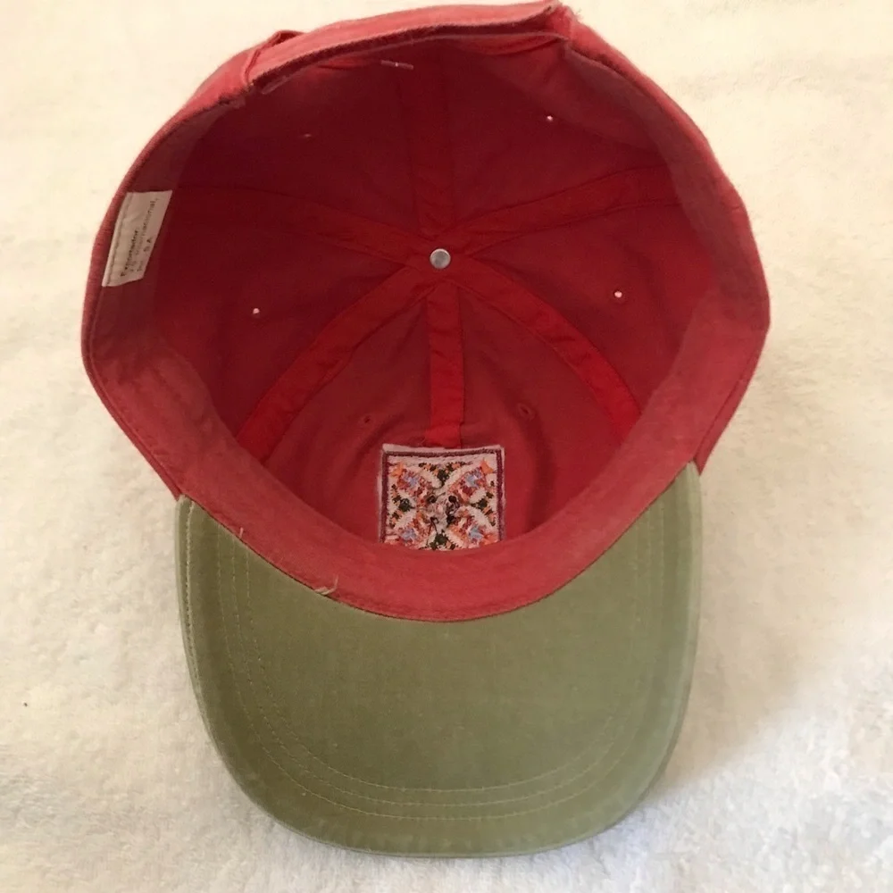 JS International for Cancun Adjustable Pink & Tan Cotton Travel Beach Ball Cap